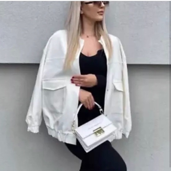 ZARA NWT LINEN BLEND BOMBER JACKET